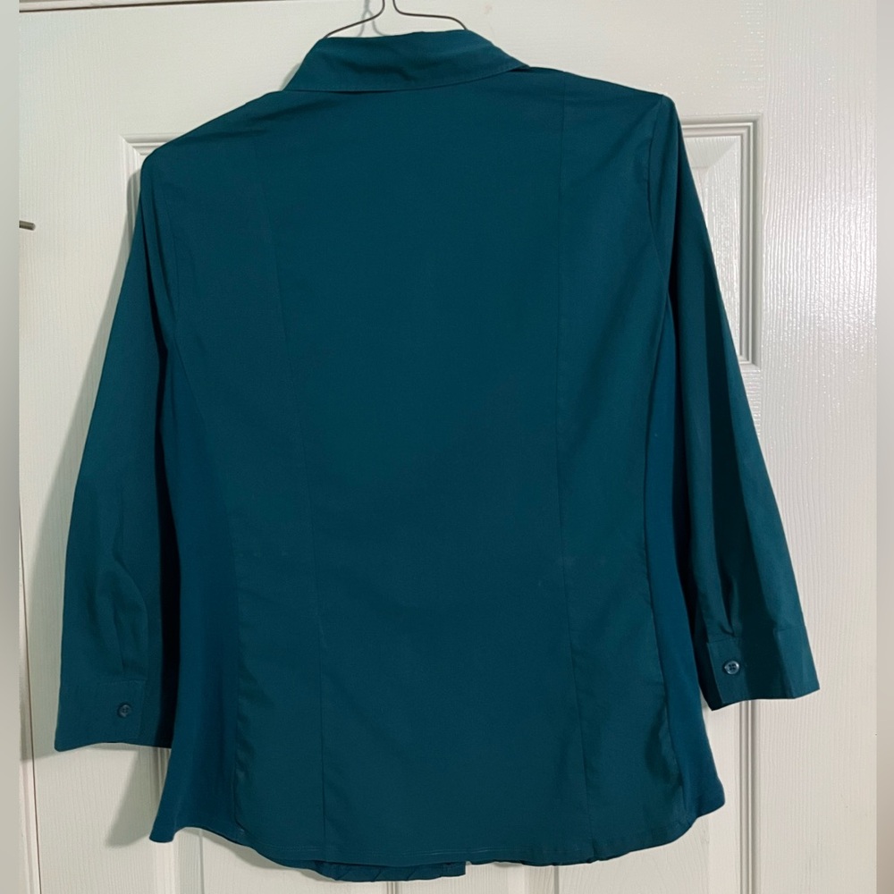 Zac & Rachel Ladies Teal Button-Down Shirt - Picture 2 of 6